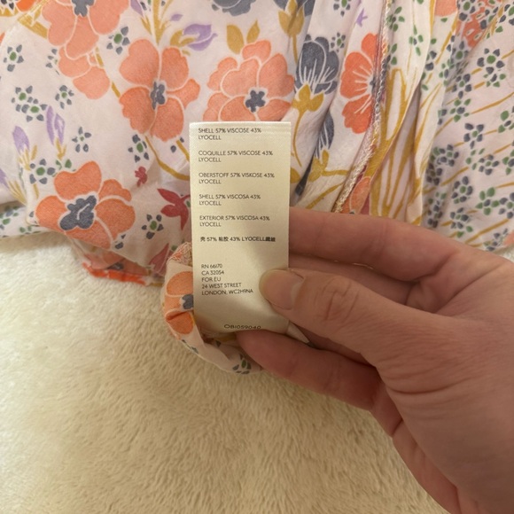 Free People Strawberry Fields Soft Flowy Bohemian Colorful Floral Dress Size XS - Picture 6 of 6